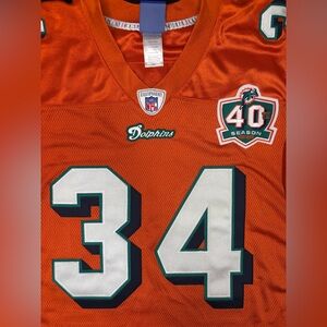 Rare Miami Dolphins Ricky Williams Alt Orange 40th Anniversary Authentic Jersey